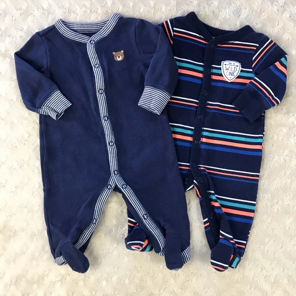 Carter's Other - Carter’s Footed Sleeper Bundle 3 Months Bear Blue